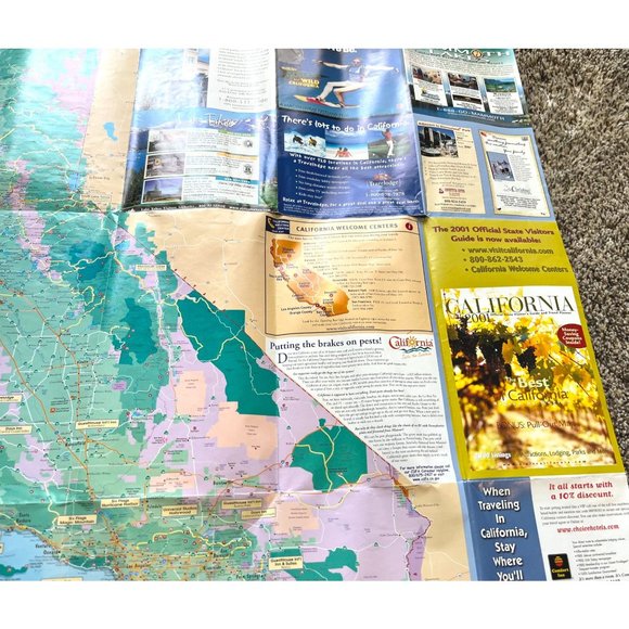 2001 California Travel Ideas Map Official Tourism Fold Out Map - Picture 10 of 15